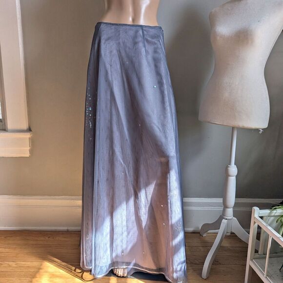 NWT Vintage Y2K Express Maxi Skirt Prom Sequin Mermaid Whimsygoth Size 7 - Picture 13 of 15